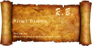 Ringl Bianka névjegykártya